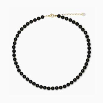 Soï Copenhagen Hailey Black Onyx Krystal Halskæde Forgyldt Sølv BO-KH