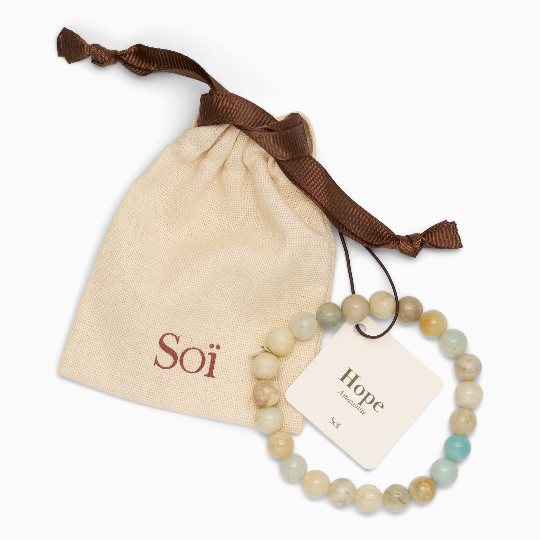 Soï Copenhagen Essential Amazonit Krystal Stretch Armbånd