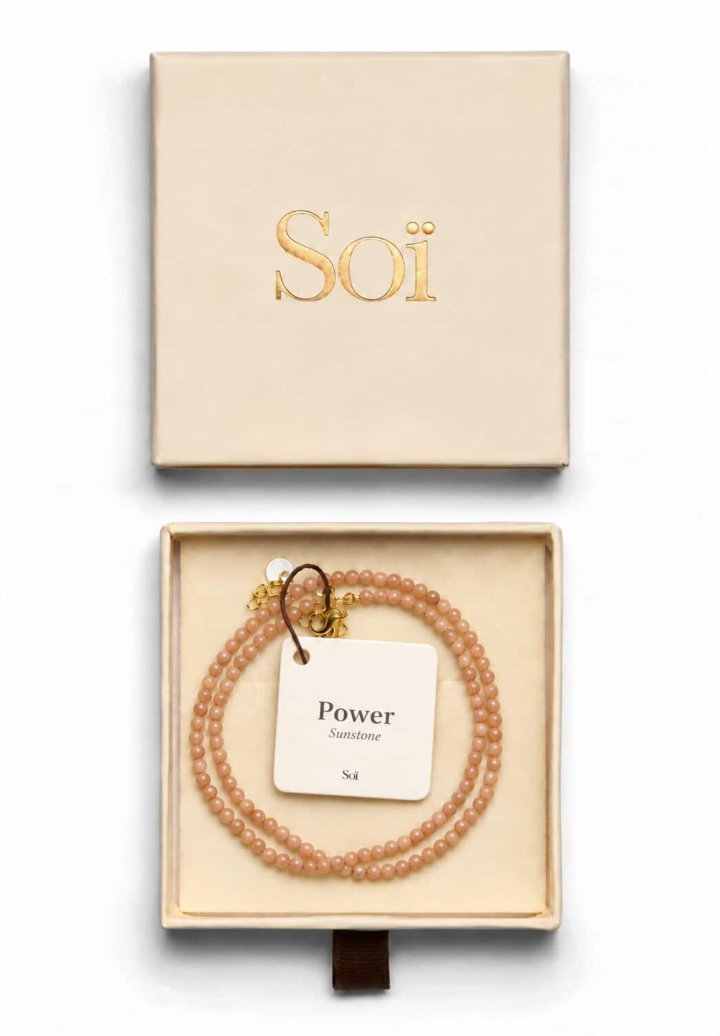 Soï Copenhagen Luna Sunstone Krystal Halskæde Forgyldt LUNAS-H